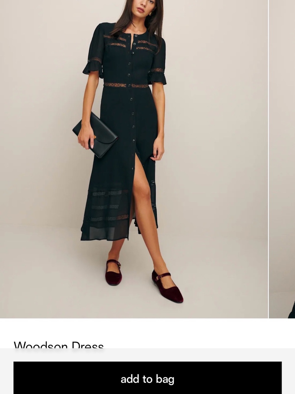 Reformation Woodson Dress in Black